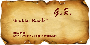 Grotte Radó névjegykártya
